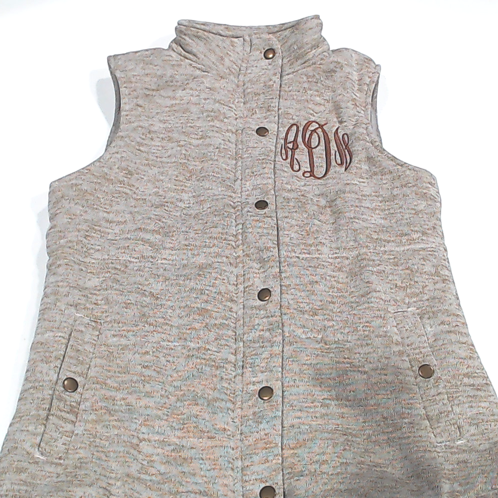 BLOOPER CLOTHING: Monogrammed Heathered Quilted Vest
