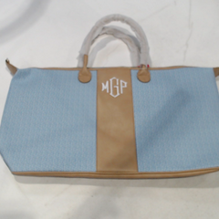 BLOOPER BAG: Monogrammed Seersucker Weekender