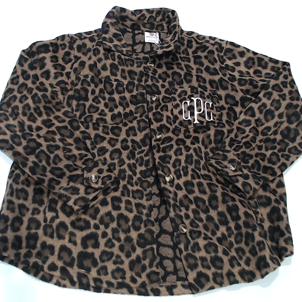 BLOOPER CLOTHING: Monogrammed Fuzzy Shacket