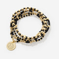 Black Monogrammed Gameday Bracelet Stack