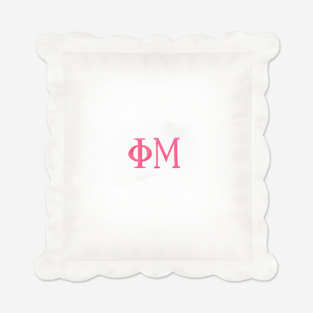 Phi Mu Pillow Sham in White