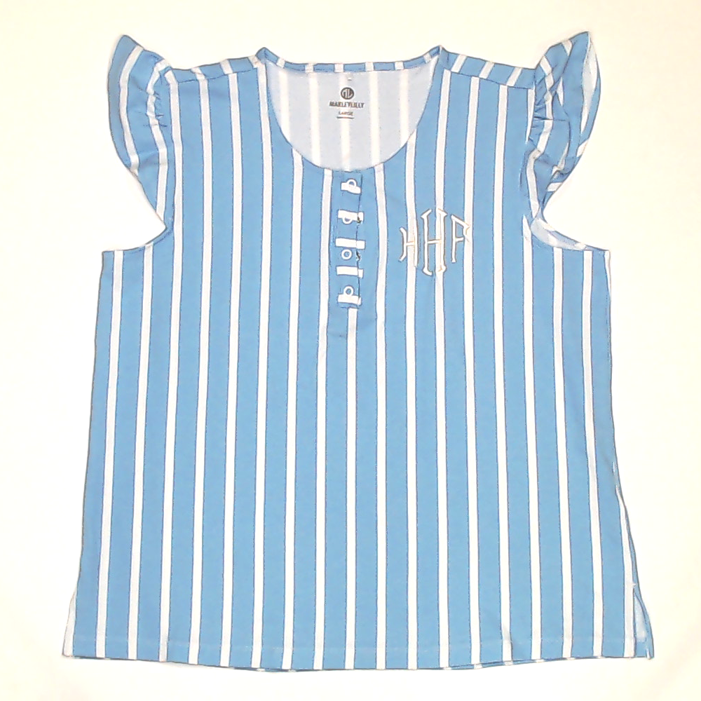BLOOPER CLOTHING: Monogrammed Ruffle Top