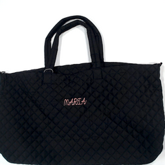 BLOOPER BAG: Monogrammed Diamond Quilted Weekender