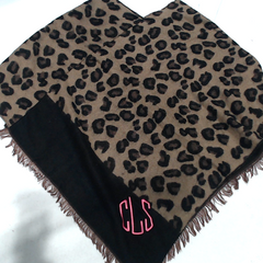 BLOOPER CLOTHING: Monogrammed Leopard Poncho