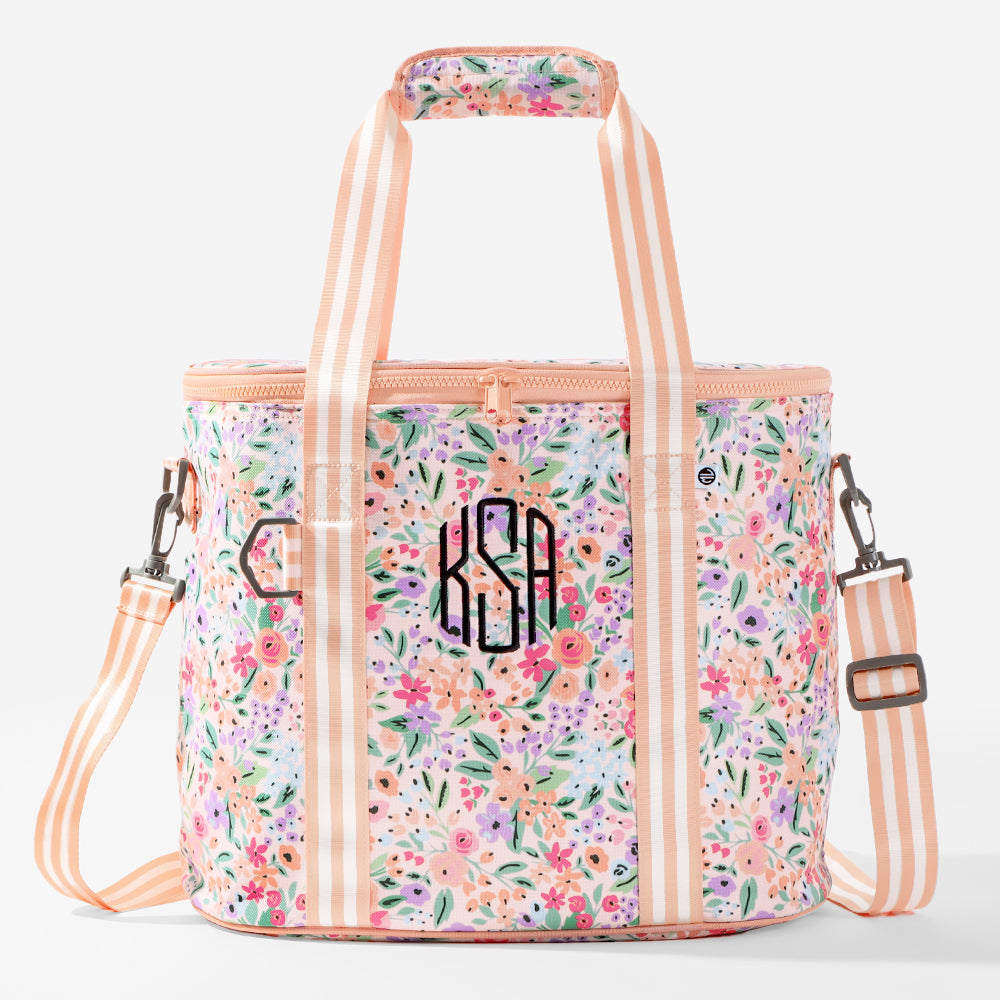 Coral Floral Insulated Cooler - Holds 30 Cans