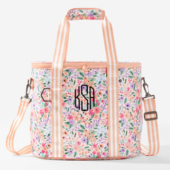 Coral Floral Insulated Cooler - Holds 30 Cans