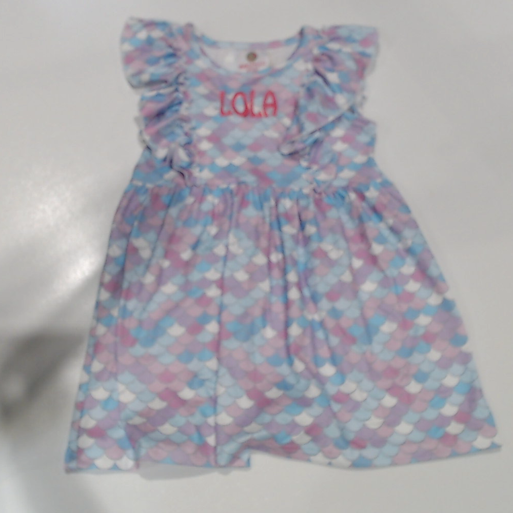 BLOOPER KIDS: Monogrammed Girls Ruffle Dress