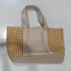 BLOOPER BAG: Monogrammed Straw Caning Tote