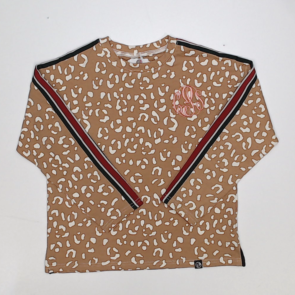 BLOOPER KIDS: Monogrammed Kids Striped Sleeve Shirt