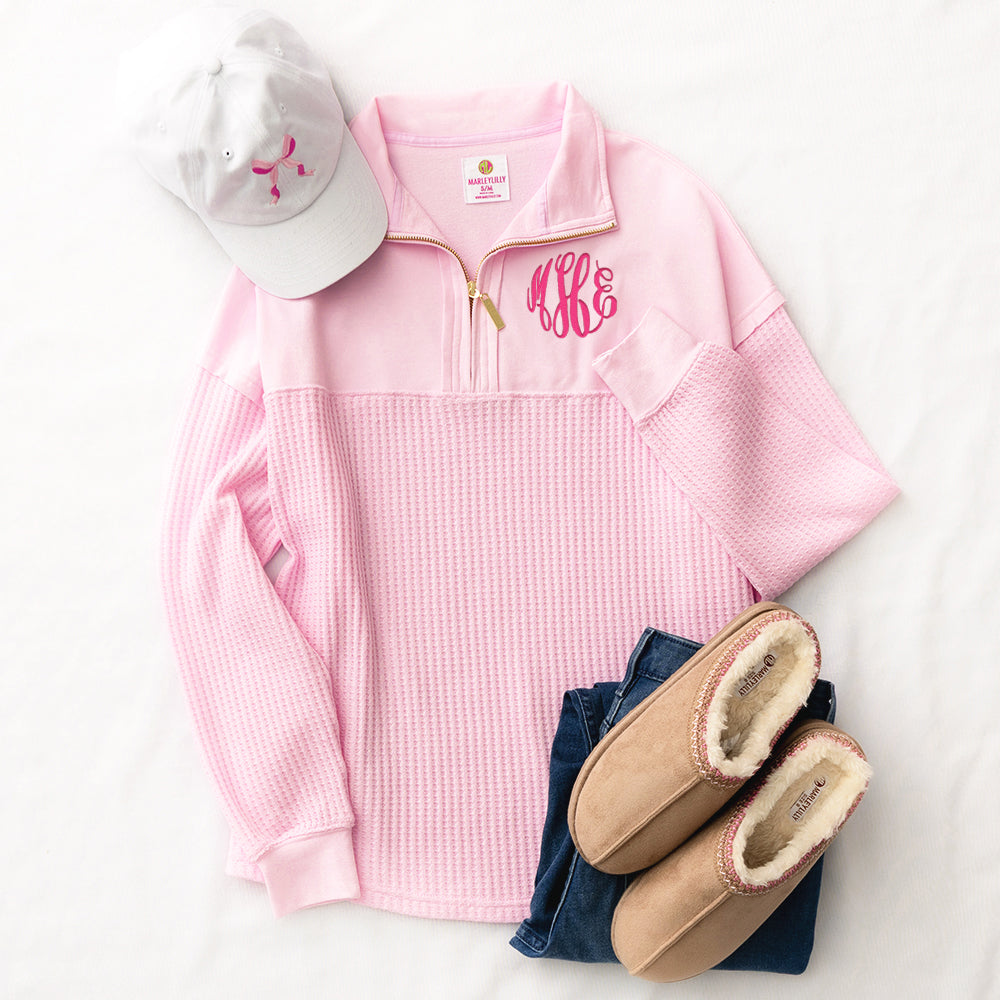 Personalized Waffle Knit Pullover | Marleylilly