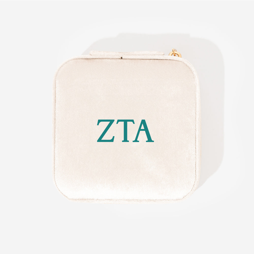 zeta tau alpha velvet travel jewelry case