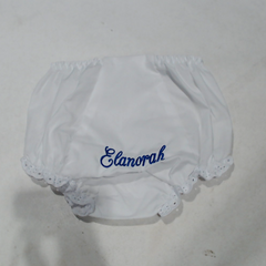 BLOOPER KIDS: Monogrammed White Eyelet Baby Bloomers