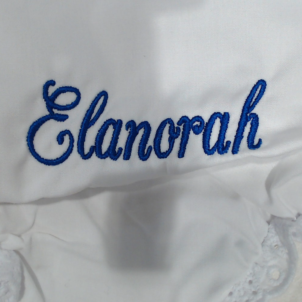 BLOOPER KIDS: Monogrammed White Eyelet Baby Bloomers