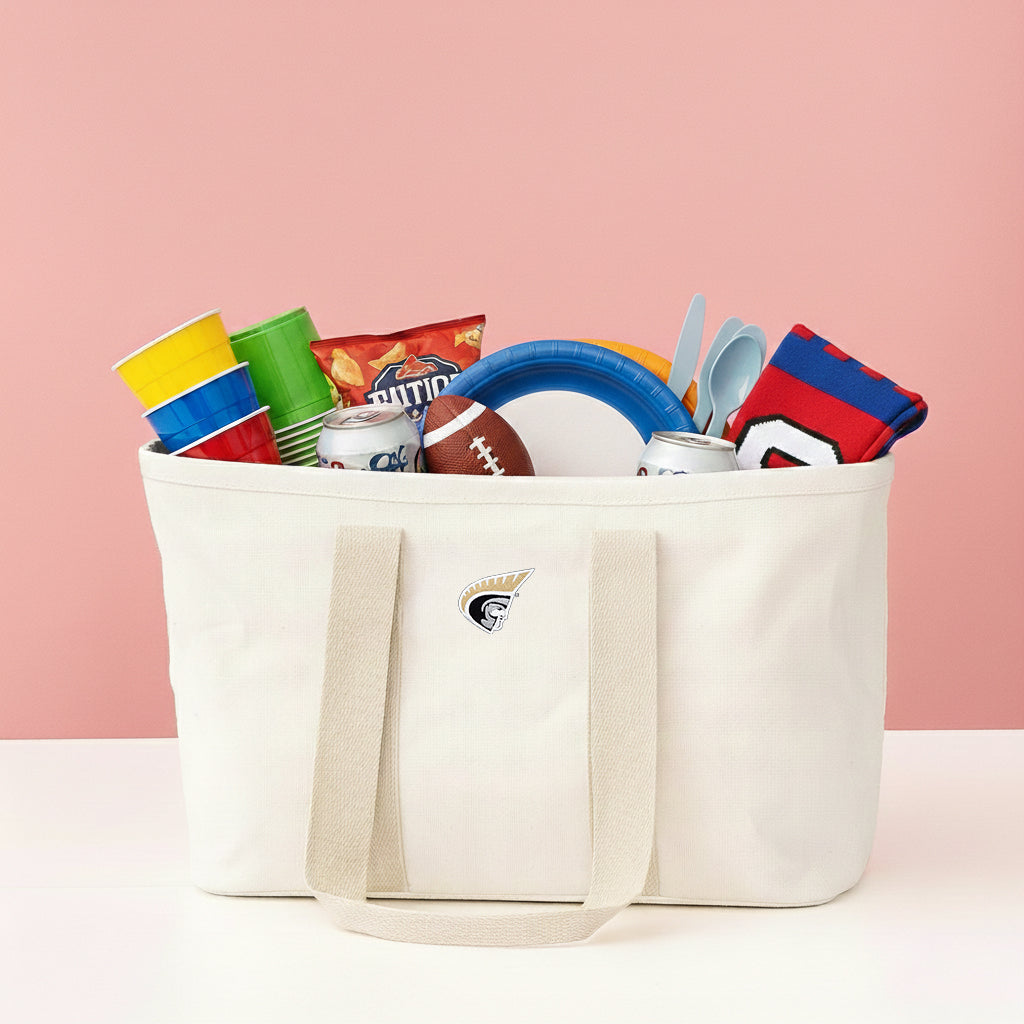 anderson solid ivory market basket with tailgate items