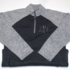 BLOOPER CLOTHING: Monogrammed Colorblock Quarter Zip Pullover