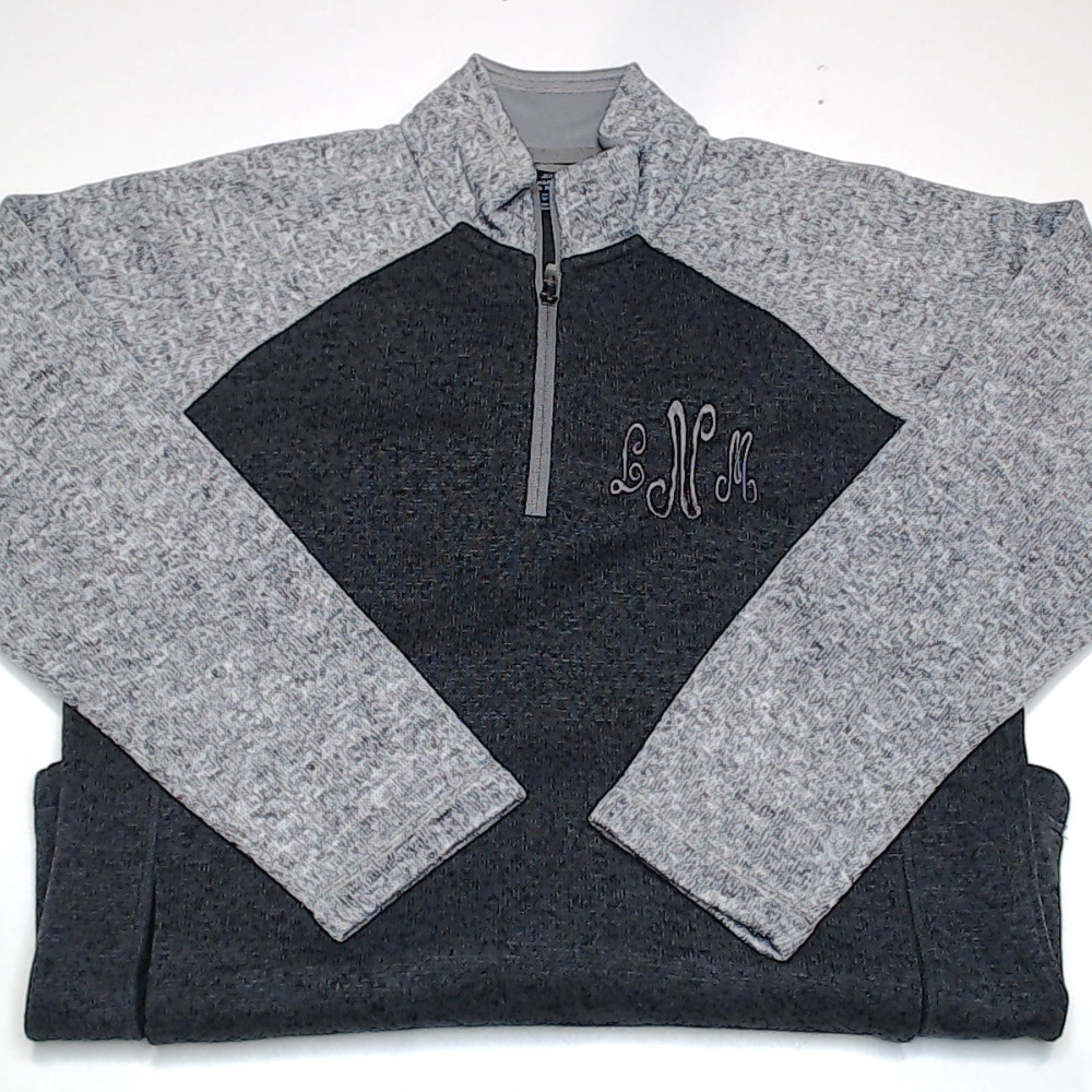 BLOOPER CLOTHING: Monogrammed Colorblock Quarter Zip Pullover