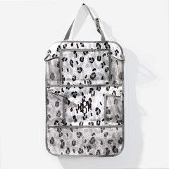 Monogrammed Seat Organizer in Black Sassy Spots