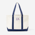 Sigma Kappa Tote Bag | Ivory/Navy