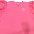 BLOOPER CLOTHING: Monogrammed Flutter Sleeve Top