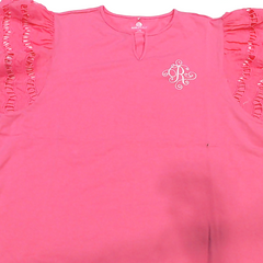 BLOOPER CLOTHING: Monogrammed Flutter Sleeve Top