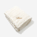 Monogrammed Textured Plush Blanket in Ivory