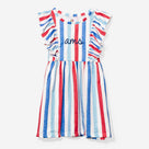 Monogrammed Girls Ruffle Dress | Americana Stripes