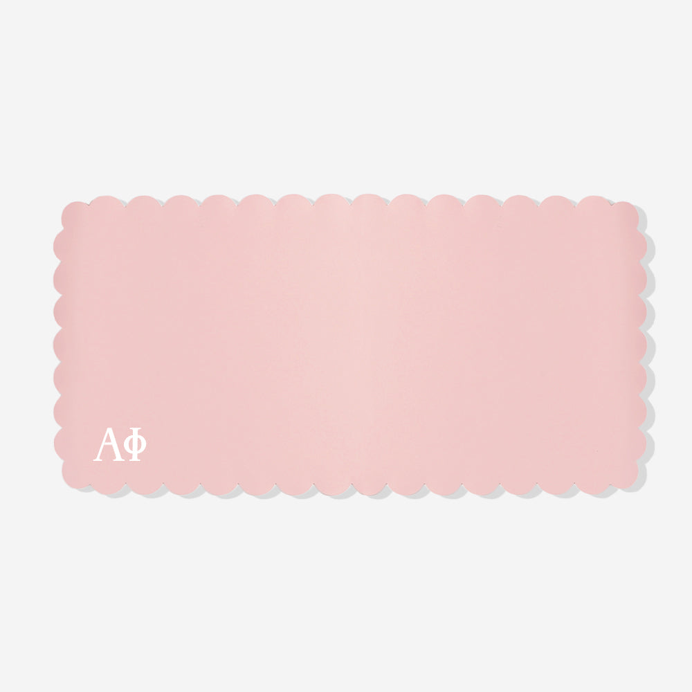 Alpha Phi Desk Mat in Blush | Faux Leather Sorority Desk Mat