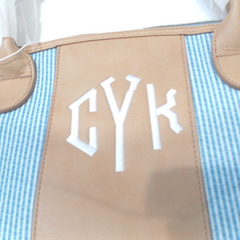 BLOOPER BAG: Monogrammed Seersucker Weekender - Promotional