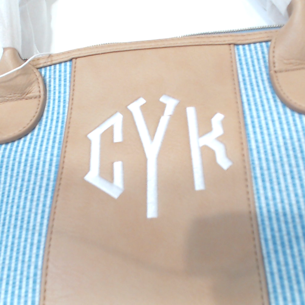 BLOOPER BAG: Monogrammed Seersucker Weekender - Promotional