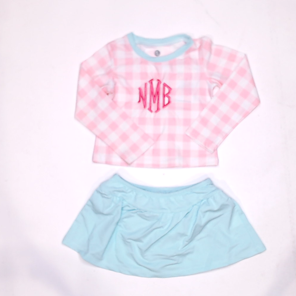 BLOOPER KIDS: Monogrammed Kids Rashguard Swimsuit
