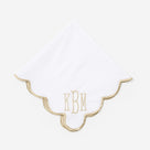 Monogrammed Scalloped Napkin | Khaki