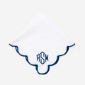 Monogrammed Scalloped Napkin in Navy