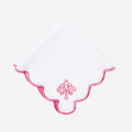 Monogrammed Scalloped Napkin in Pink