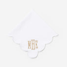 Monogrammed Scalloped Napkin | White