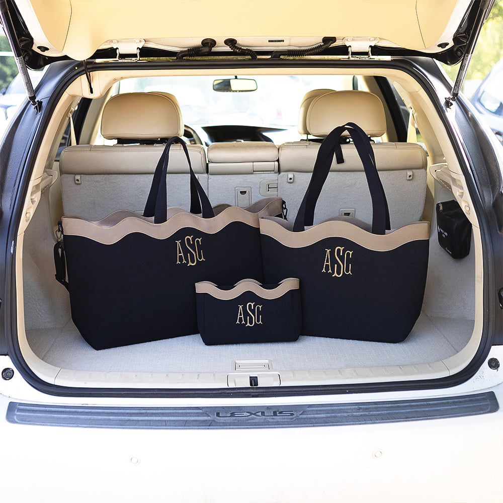 trio wavy top bags trunk shot
