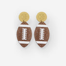 Monogrammed Football Earrings | Brown