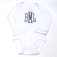 BLOOPER KIDS: Monogrammed Baby Long Sleeve Bodysuit