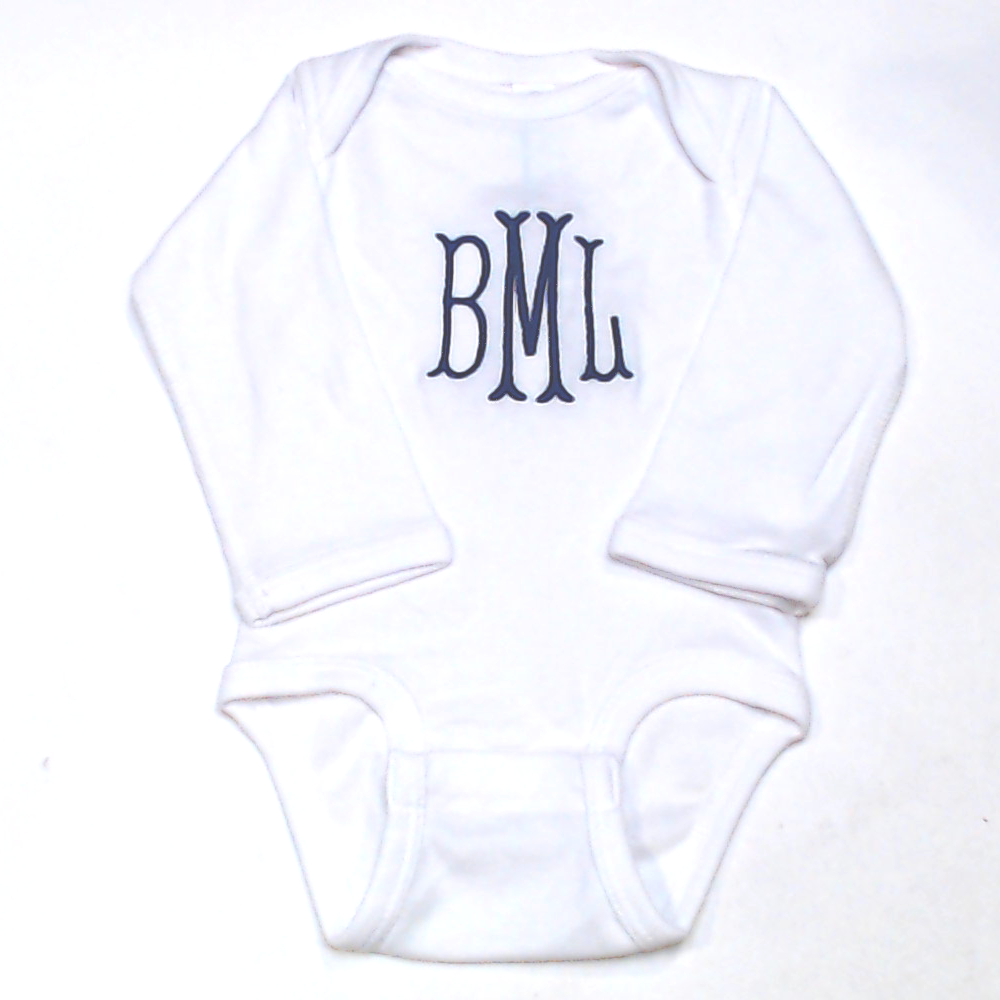 BLOOPER KIDS: Monogrammed Baby Long Sleeve Bodysuit