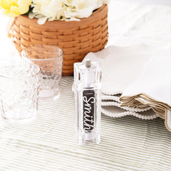 clear dual salt & pepper mill with tableware