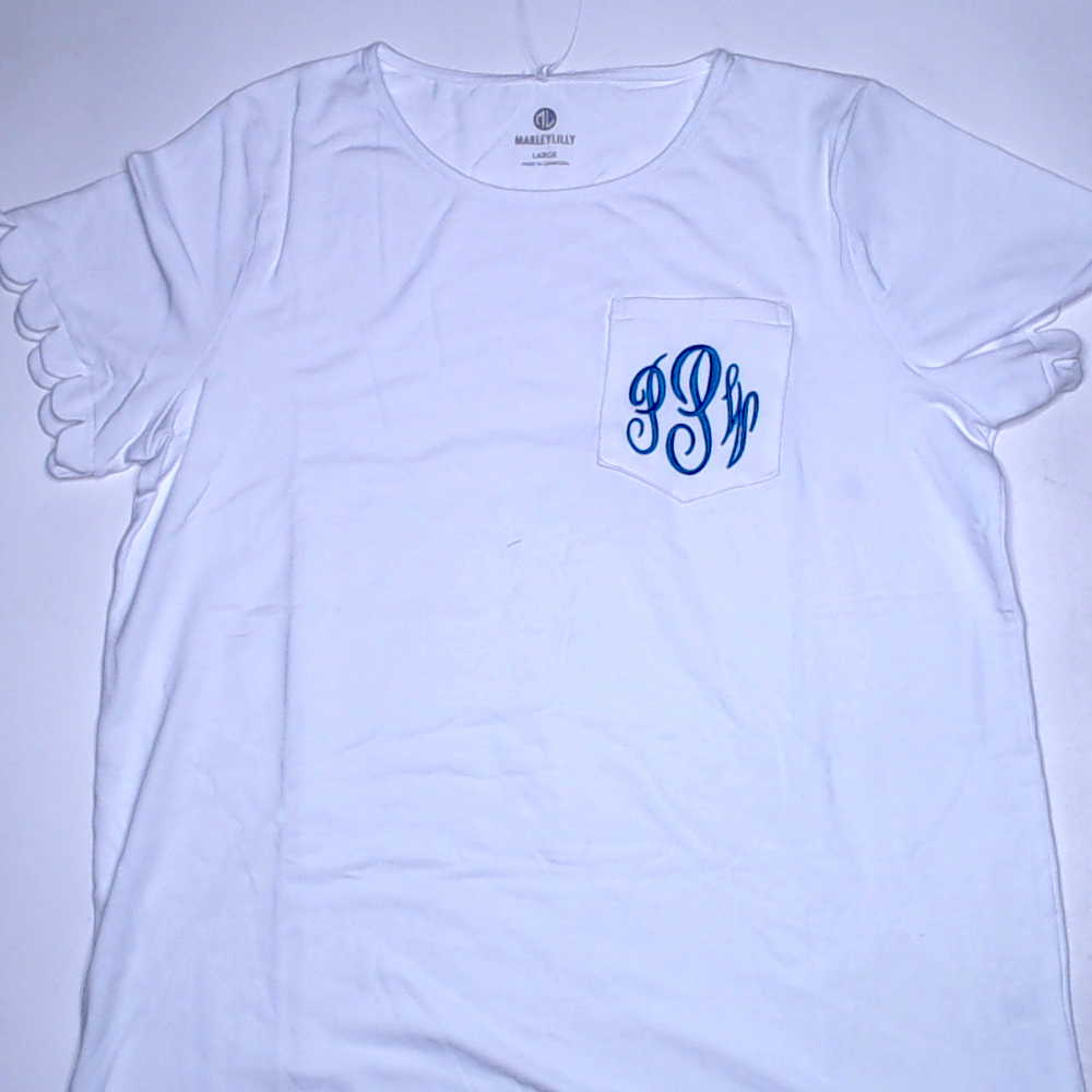 BLOOPER CLOTHING: Monogrammed Scalloped Top