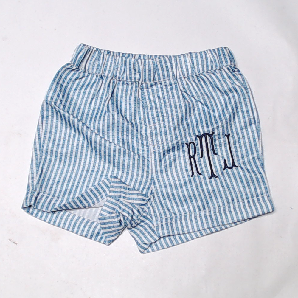 BLOOPER KIDS: Monogrammed Boys Swim Trunks