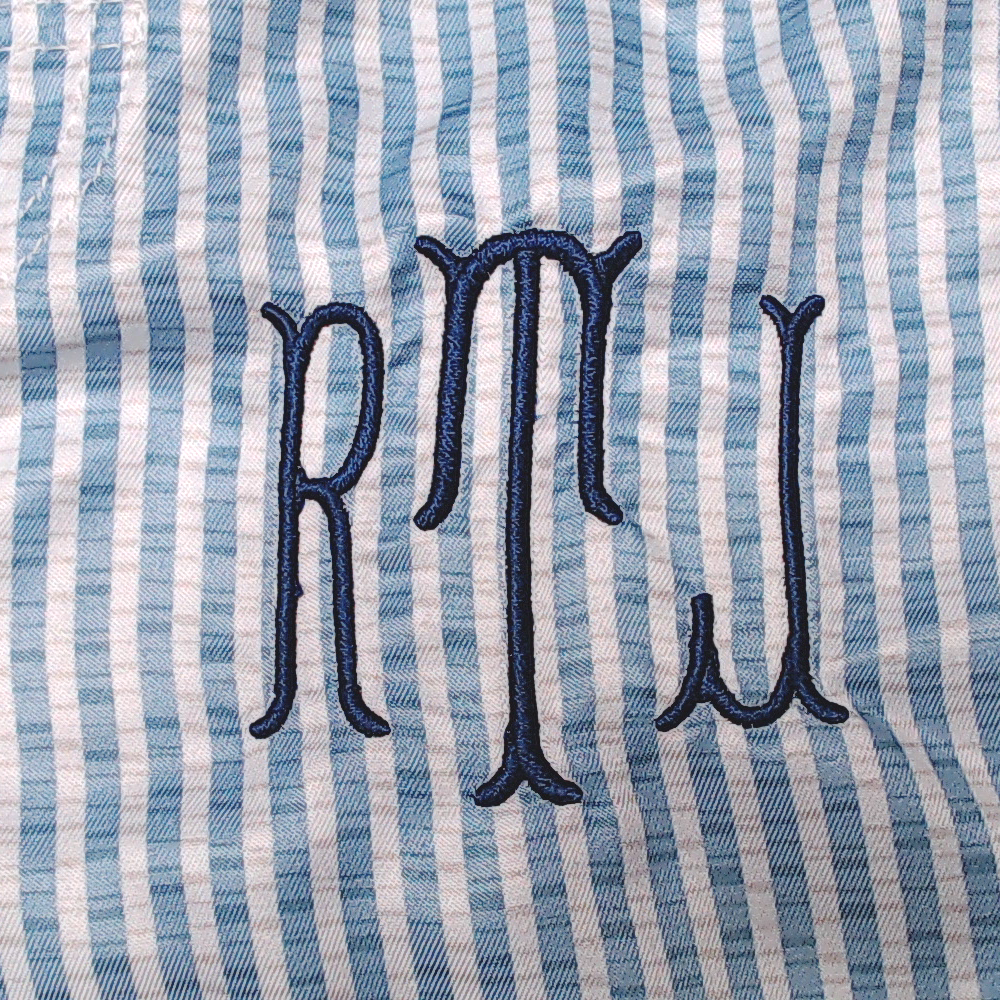 BLOOPER KIDS: Monogrammed Boys Swim Trunks