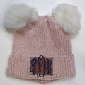 BLOOPER KIDS: Monogrammed Kids Pom Pom Beanie