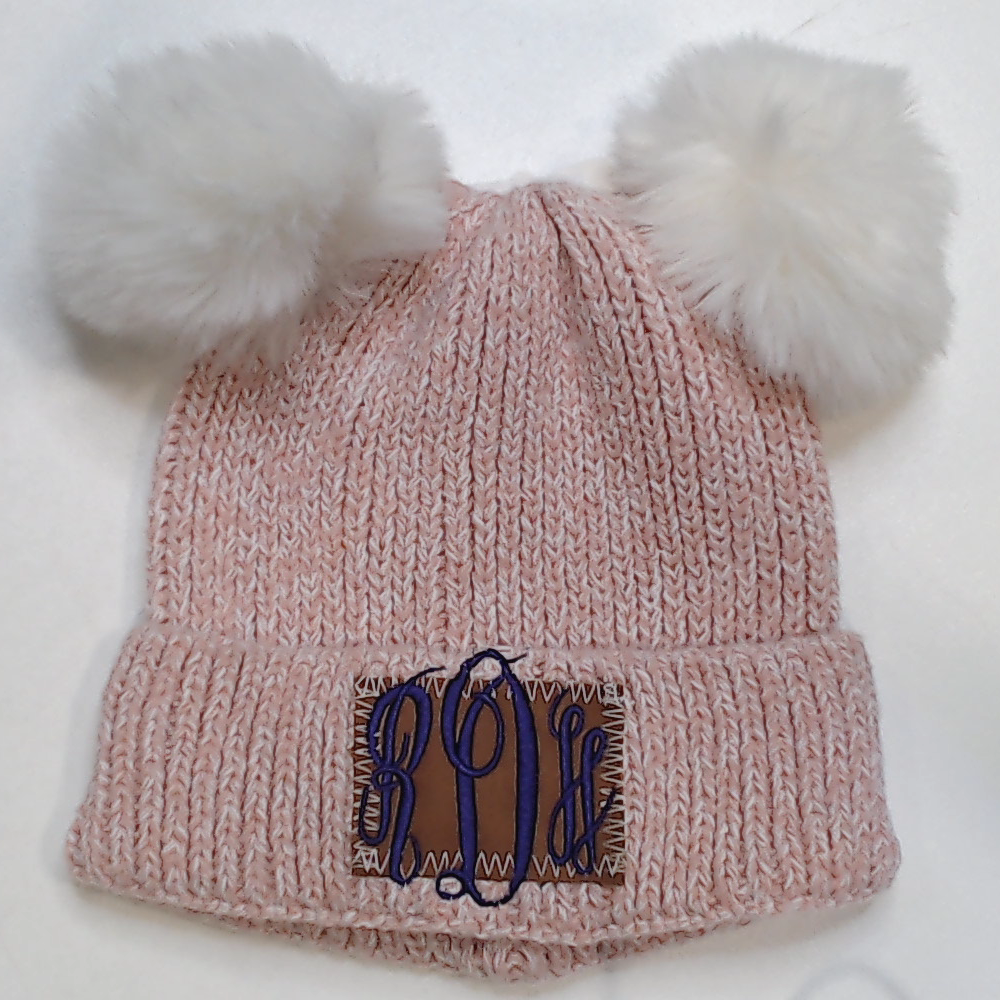 BLOOPER KIDS: Monogrammed Kids Pom Pom Beanie