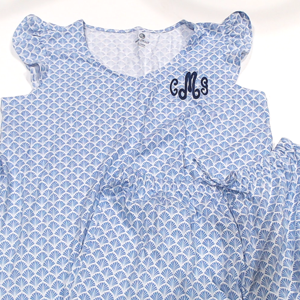 BLOOPER CLOTHING: Monogrammed Ruffle Pajamas