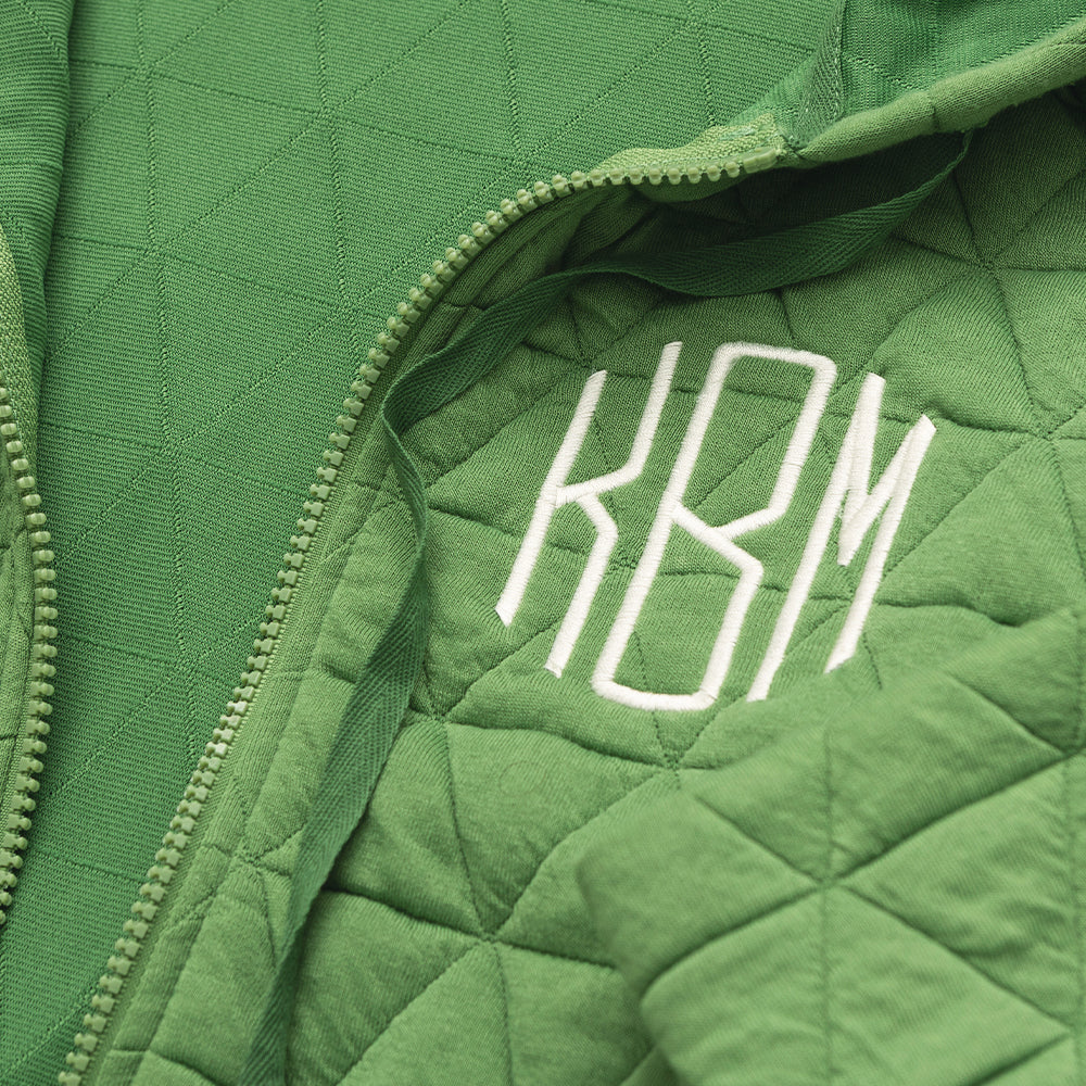 Personalized Quilted Full Zip Hoodie | Marleylilly