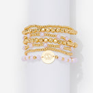 Monogrammed Beaded Bracelet Stack | Pink