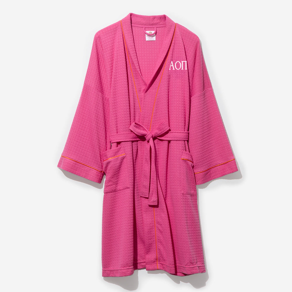 Alpha Omicron Pi Waffle Robe | Hot Pink