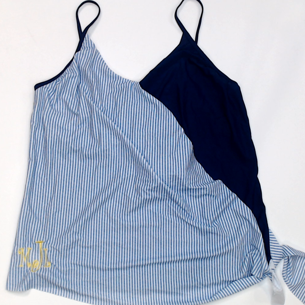 BLOOPER SWIM: Monogrammed Ruched Tankini