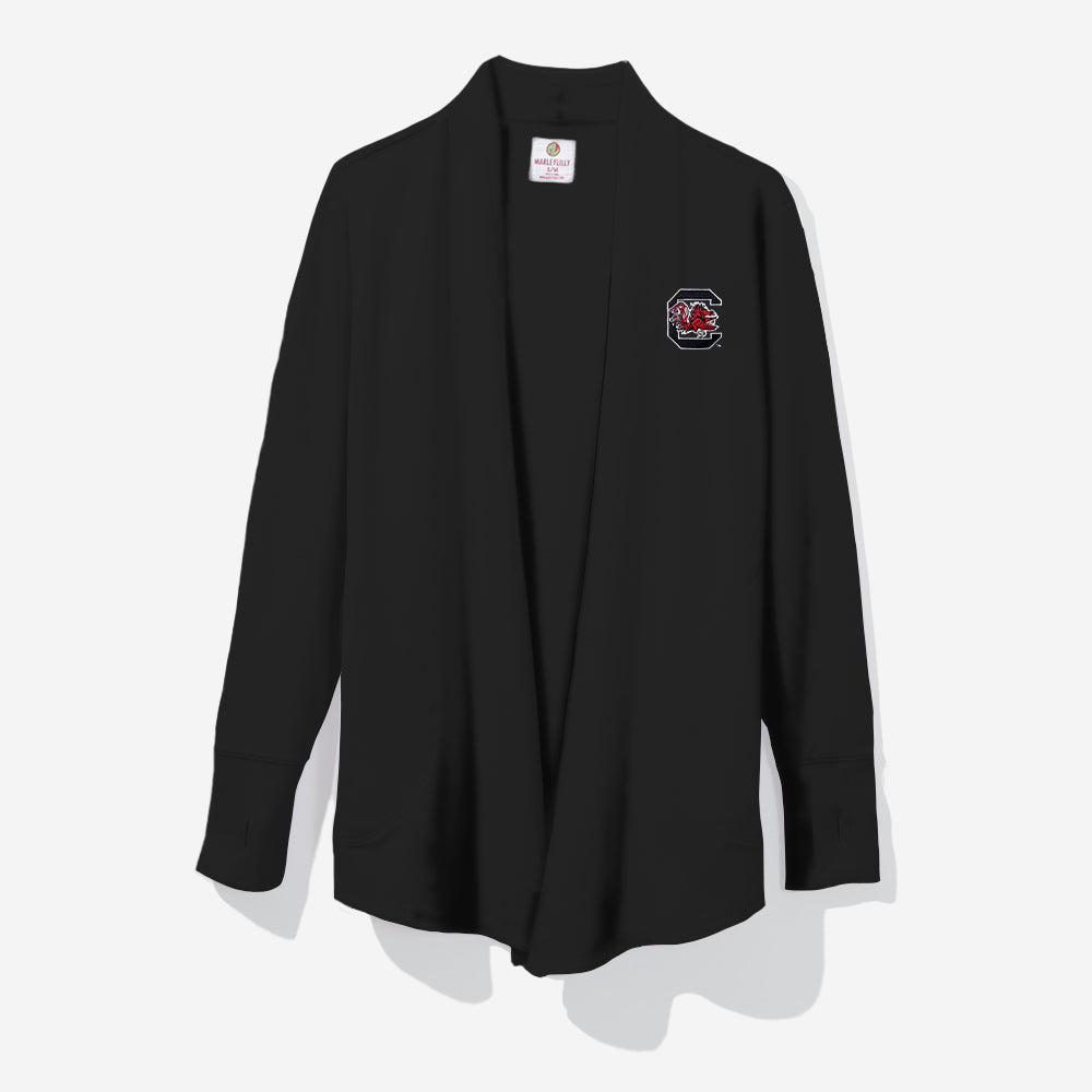 south carolina gamecocks monogrammed sweatshirt cardigan in black
